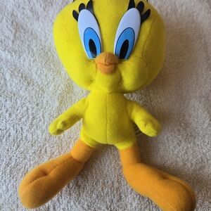 1996 Warner Bros. Yellow Tweety Plush with Orange Accents